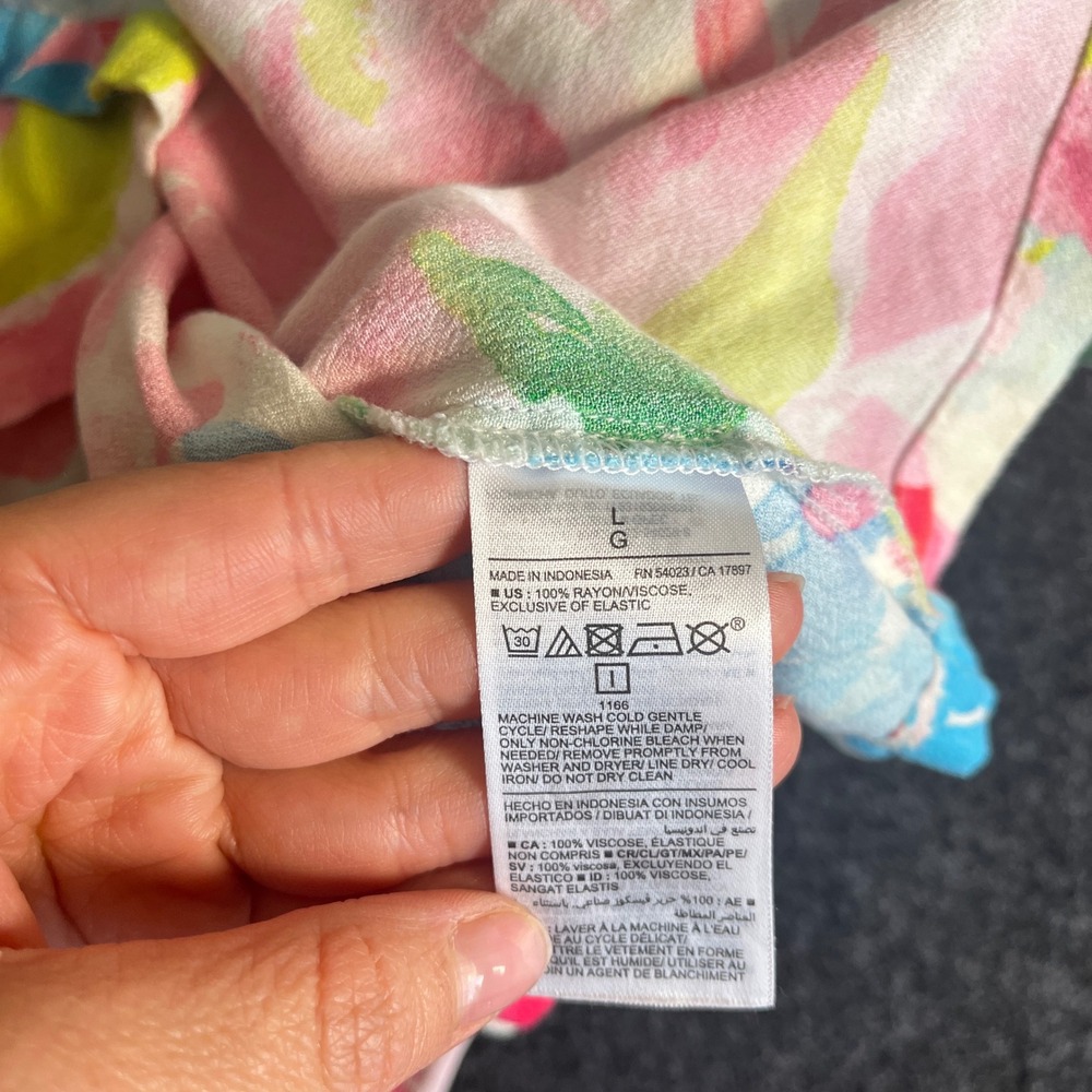 ⭐️3 for $30 Old Navy Floral Midi Summer/Spring Pink Blue Dress Sweetheart Neck L - Picture 11 of 11